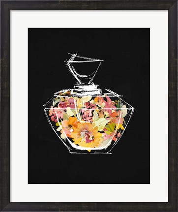 Framed Crystal Watercolor Perfume on Black II Print