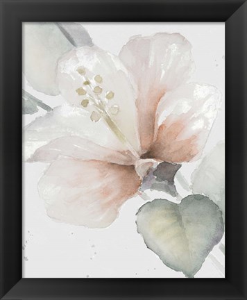 Framed Neutral Hibiscus II Print