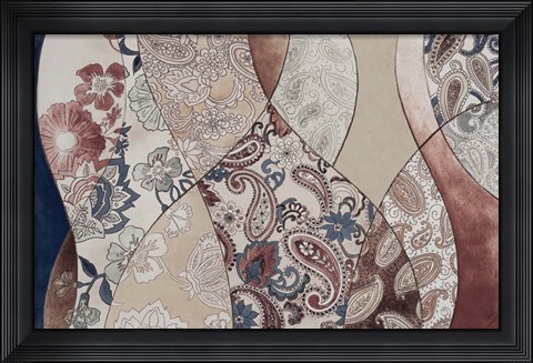 Framed Neutral Paisley Coalescence Print