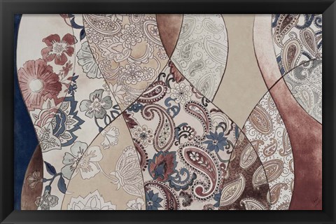 Framed Neutral Paisley Coalescence Print