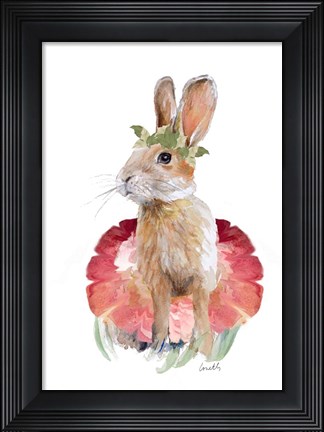 Framed Ballet Bunny I Print