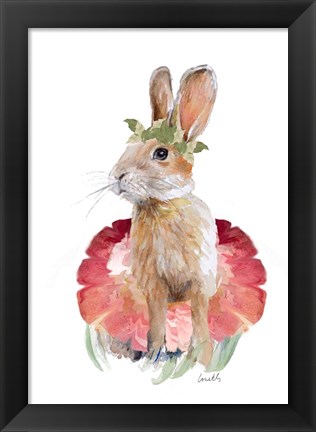 Framed Ballet Bunny I Print