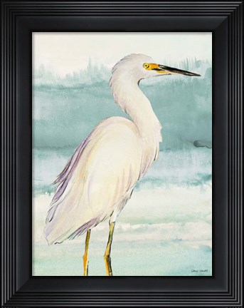Framed Heron on Seaglass II Print