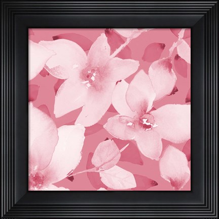 Framed Blooming Pink Whispers II Print