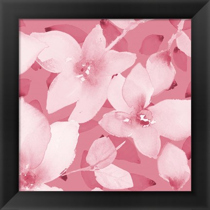 Framed Blooming Pink Whispers II Print