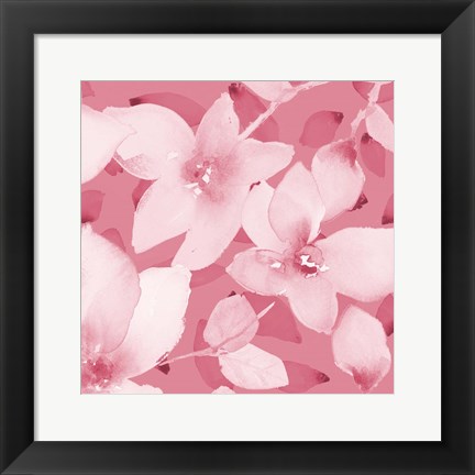 Framed Blooming Pink Whispers II Print