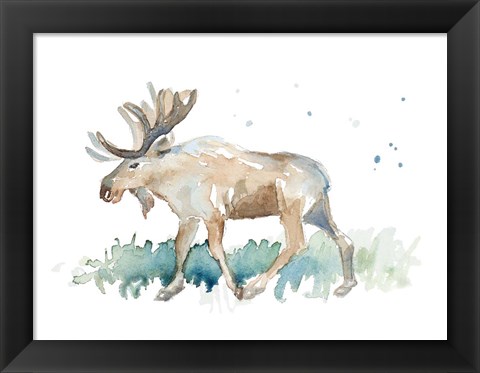 Framed Watercolor Moose Print