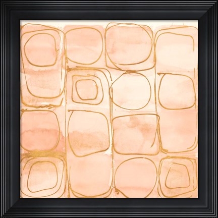 Framed Circular Squares of Peach Print