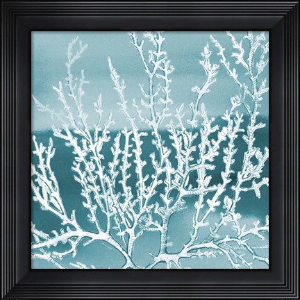 Framed Deep Coral Square I Print