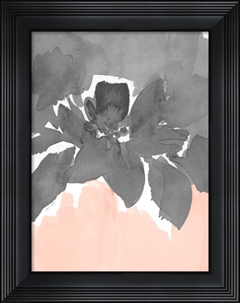 Framed Gray Modern Fleur I Print