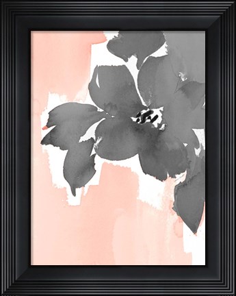 Framed Gray Modern Fleur II Print