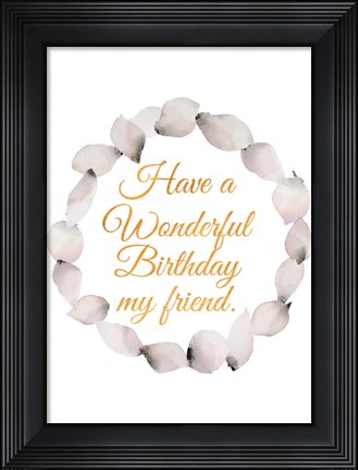Framed Wonderful Birthday Print