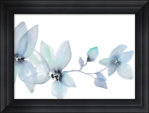 Framed Blue Blooming Whispers I Print