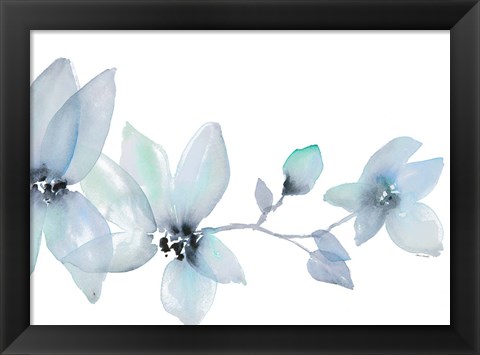 Framed Blue Blooming Whispers I Print