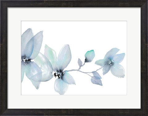 Framed Blue Blooming Whispers I Print