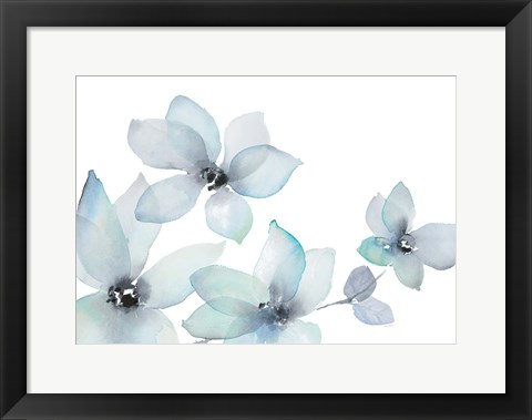 Framed Blue Blooming Whispers II Print