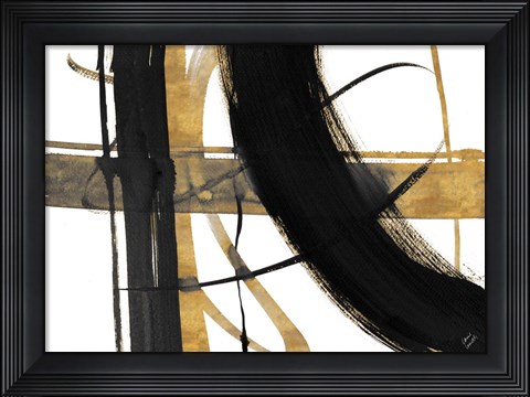 Framed Urban Vibe with Gold I Print