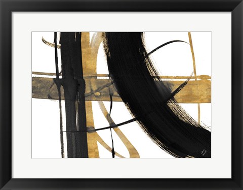 Framed Urban Vibe with Gold I Print