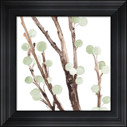 Framed Mint Berry Stems Print