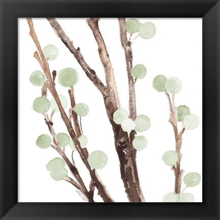 Framed Mint Berry Stems Print