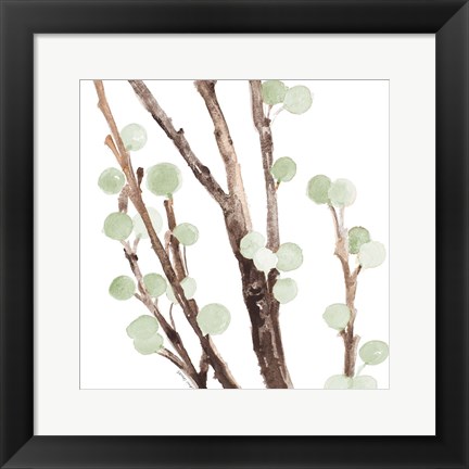 Framed Mint Berry Stems Print
