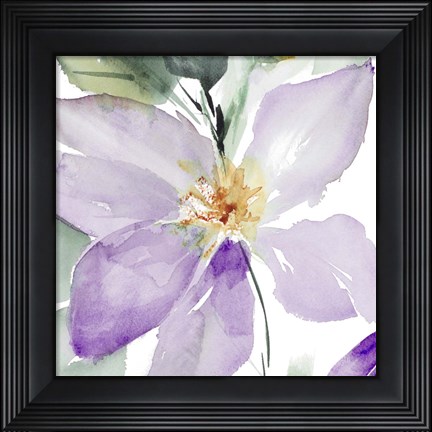 Framed Clematis in Purple Shades I Print