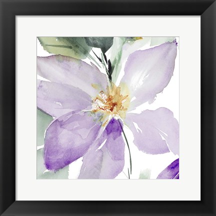 Framed Clematis in Purple Shades I Print