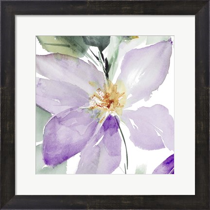Framed Clematis in Purple Shades I Print