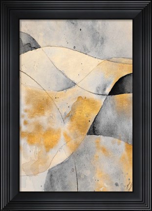 Framed Grey and Gold Fantasy I Print