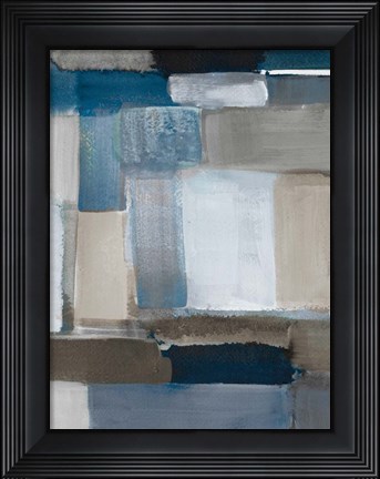 Framed Blue Taupe Light I Print
