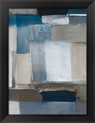 Framed Blue Taupe Light I Print