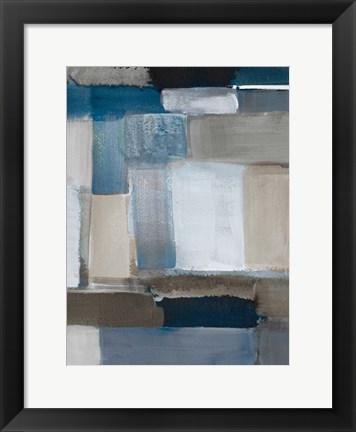 Framed Blue Taupe Light I Print