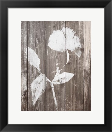 Framed Brown Floral Whisper on Wood I Print