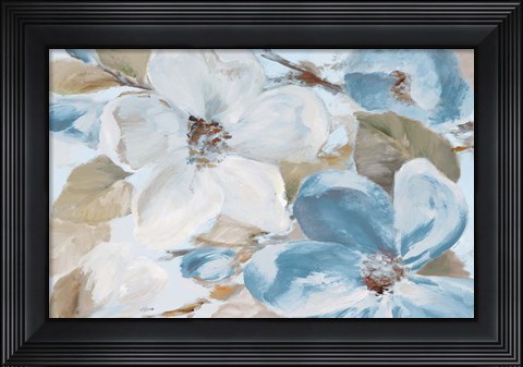 Framed Neutral Silently Bloom I Print