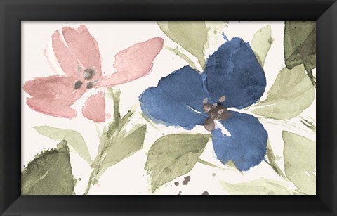 Framed Watercolor Blooms I Print