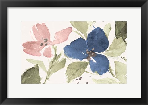 Framed Watercolor Blooms I Print