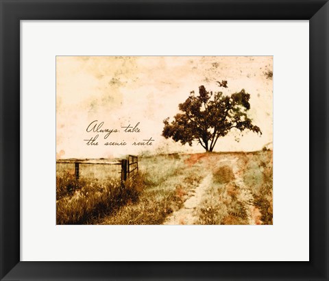 Framed Always take the Scenic Route Print