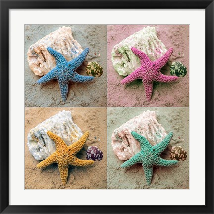 Framed Colorful Starfish Print