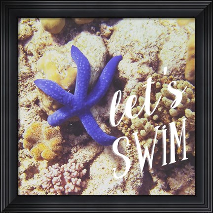 Framed Let&#39;s Swim Print