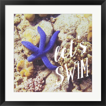 Framed Let&#39;s Swim Print