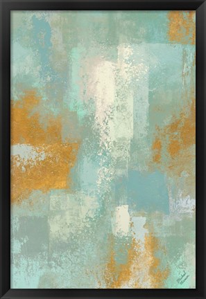 Framed Escape into Teal Abstraction I Print