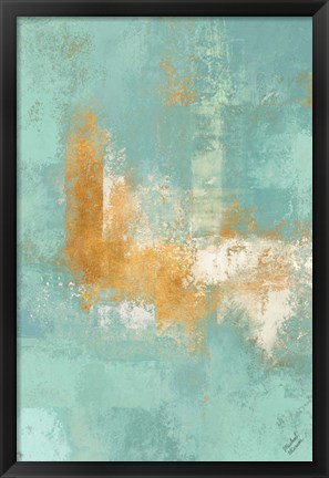 Framed Escape into Teal Abstraction II Print