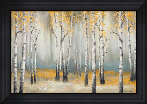 Framed Golden September Birch Print