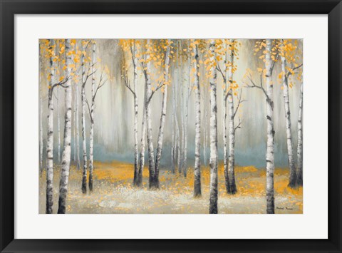 Framed Golden September Birch Print