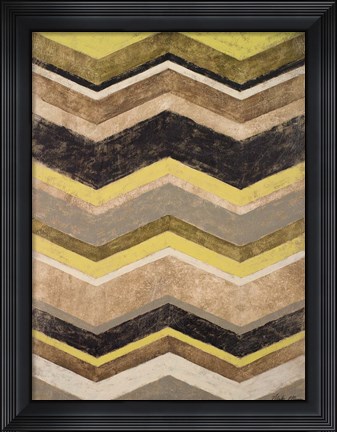 Framed Olive Zig Zag Print