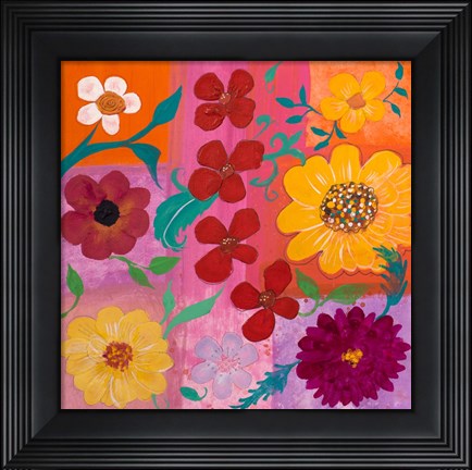 Framed Floral Pattern I Print