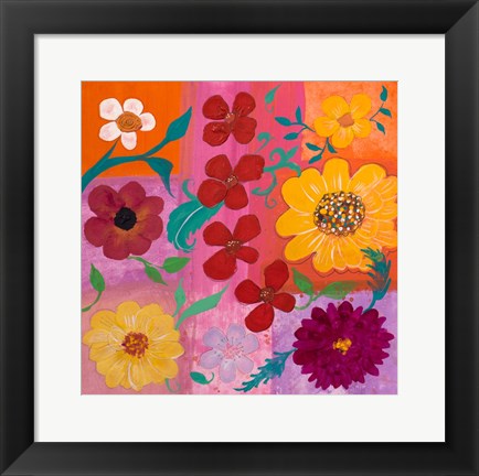 Framed Floral Pattern I Print