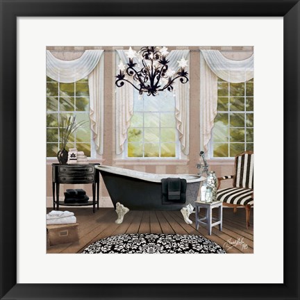 Framed Chandelier Bath I Print