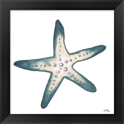 Framed Coastal Icon VIII (blue) Print