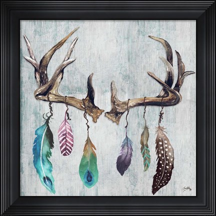 Framed Feathery Antlers II Print